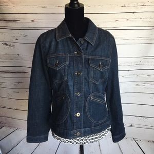 Chico’s denim jean jacket size 1 (medium 8/10)